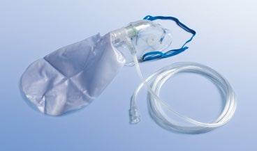 Kyslíkový program Kyslíkové masky - Vyšší koncentrace a Tracheostomické Kyslíková maska s vyšší koncentrací 210 cm přívodní hadice, rezervoár