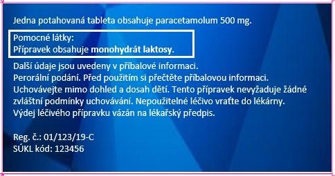 40 Ostatní důležité údaje Pomocné látky s vlivem na organismus pouze při