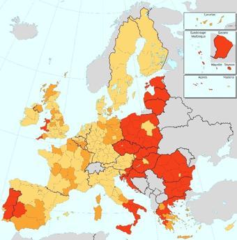 Financování - evropské fondy Země a regiony v EU se liší různou úrovní bohatství.