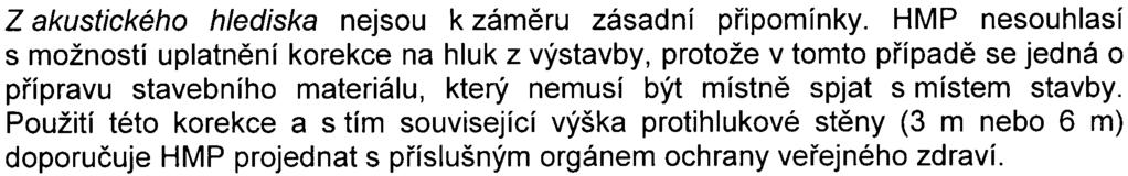 j.z.hp/285/54806/06/dr.p. ze dne 3.10.2006). Èeská inspekce životního prostøedí - oblastní inspektorát Praha (vyjádøení zn. 41/ØI/0627717.01/06/PVB ze dne 25.9.2006). odbor ochrany prostøedí Magistrátu hlavního mìsta Prahy (vyjádøení SZn.