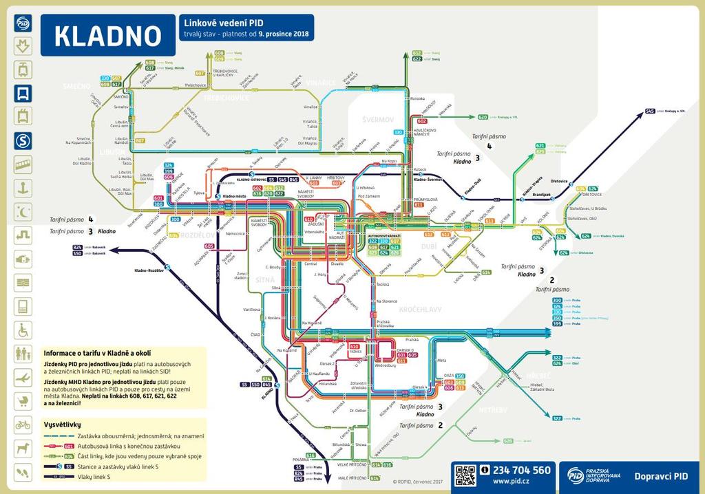 Příloha 2: Schéma linek PID v městě Kladně 3 3 Pražská integrovaná doprava [online]. [cit.