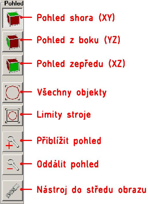 2 Prostředí programu - 3D pohled na strojní dráhy 2.