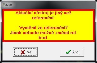 JOG panel, použití ručního ovladače MPG, měření nástroje pohyblivým senzorem apod. 2.3.2 Změna referenčního bodu (globální) Změna ref.