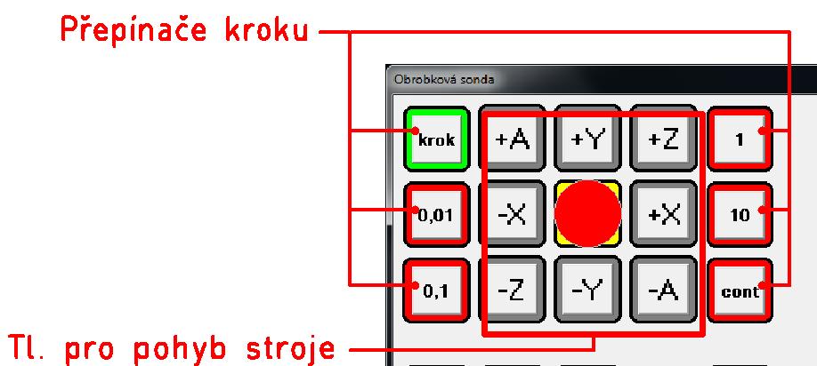 2 Prostředí programu - Armote Jednoduché sondování * Tento cyklus slouží ke změření jedné hrany. Lze použít pro změření ref. bodu v osách XYZ. Tento cyklus nemá žádné nastavení.