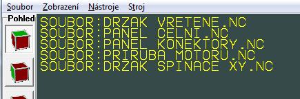 3 Hlavní menu programu - MENU SOUBOR Joblist v hlavním okně programu Joblist je v hlavním okně programu zobrazen v levém horním rohu. Jednotlivé položky jsou zobrazeny barevně podle jejich stavu.