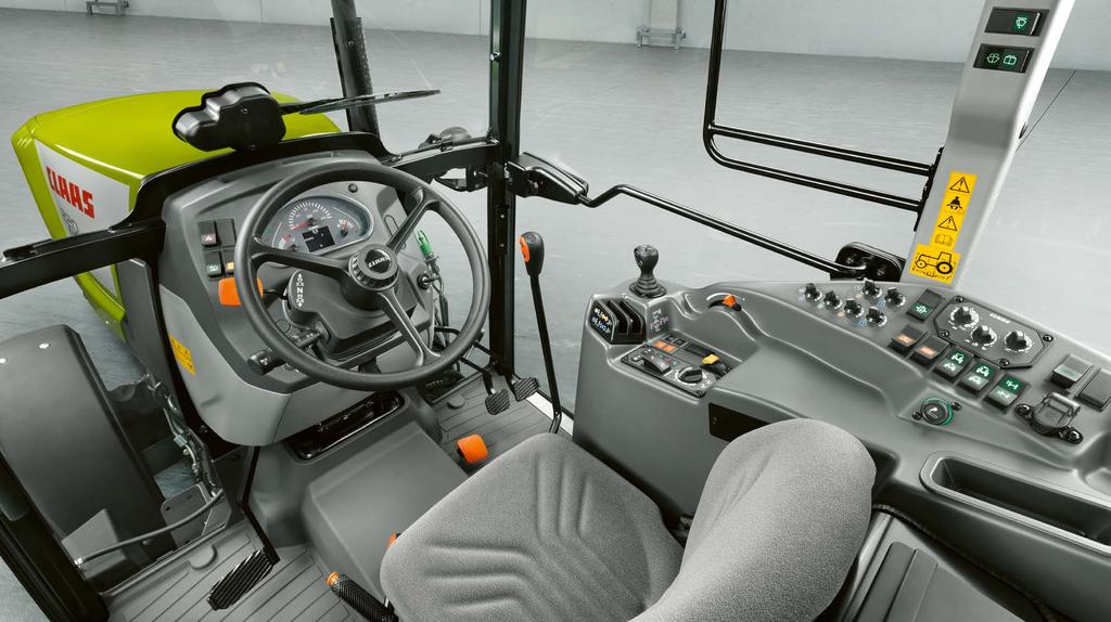Zvenku kompaktní. Uvnitř komfortní. Komfort Kabina traktoru NEXOS je ve všech ohledech překvapivě prostorná. Takže má maximální objem pro třídu úzkorozchodových traktorů.