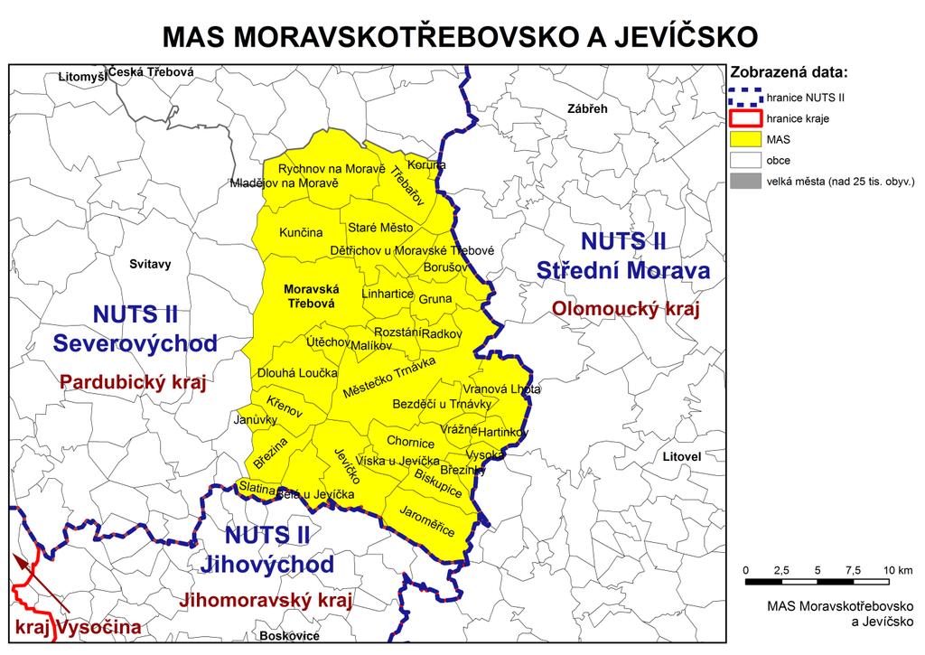 Představení MAS založilo 15 zakladatelů v roce 2006 a její území působnosti je vymezeno katastry 33 obcí, a to Bělá u Jevíčka, Bezděčí u Trnávky, Biskupice, Borušov, Březina, Březinky, Dětřichov u