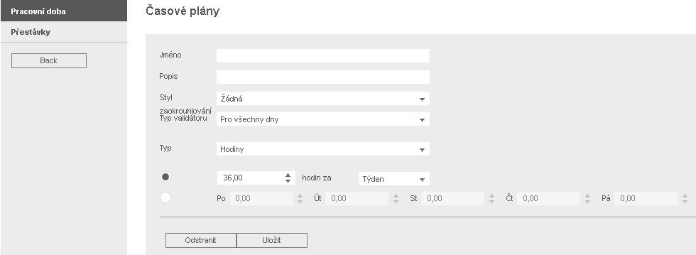 3 ZAČÍNÁME S CLOUDEM TIMEMOTO 23 Zde je příklad časového plánu pro někoho, kdo pracuje 36 hodin týdně s předemdanýmpočtemhodin za den a může si bez