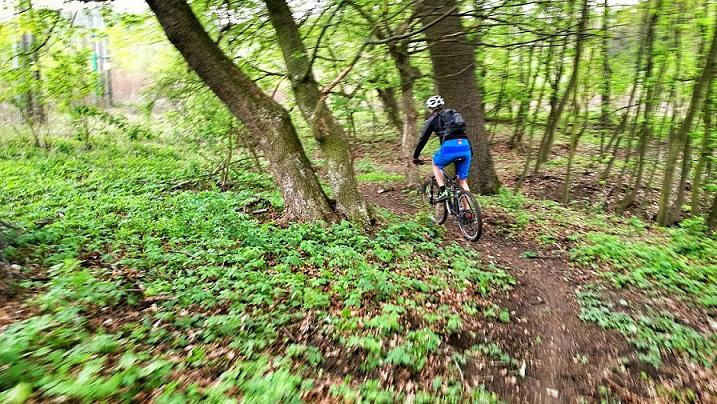 Přírodní cyklistický singltrail a pumptrack v katastru obce.