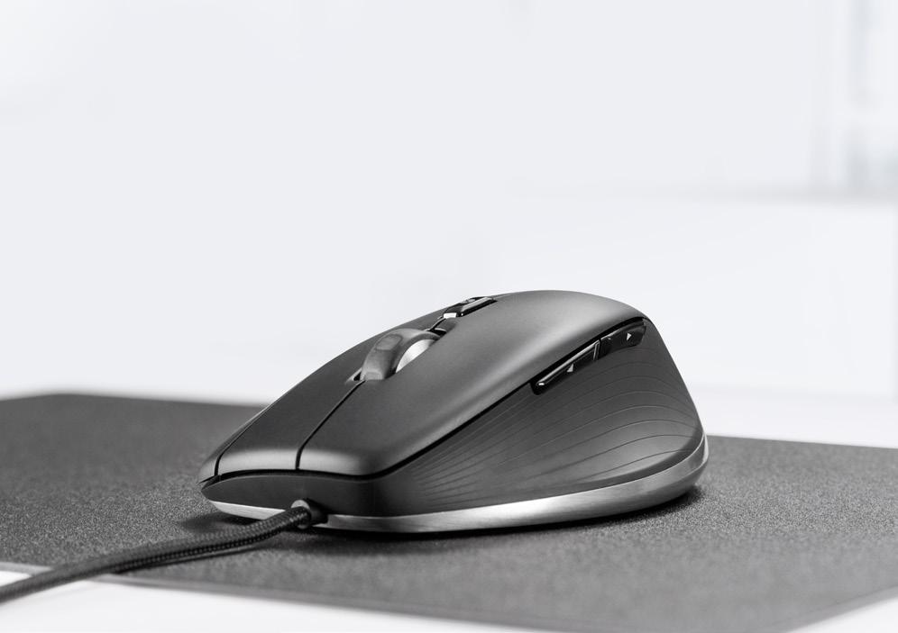 Řada produktů CadMouse CadMouse MYŠ PRO PROFESIONÁLY Z OBORU CAD Myš plné velikosti s kabelem, vysoce přesným laserovým senzorem s rozlišením 8 200 dpi a specifickými funkcemi pro software CAD