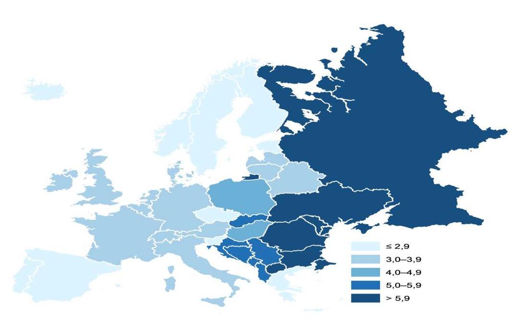 Kojenecká úmrtnost Infant mortality rate Kypr (2013) Island (2009) Lucembursko (2014) Finsko (2014) Švédsko (2014) Česká republika (2014) Norsko (2014) Estonsko (2014) Slovinsko (2010) Portugalsko