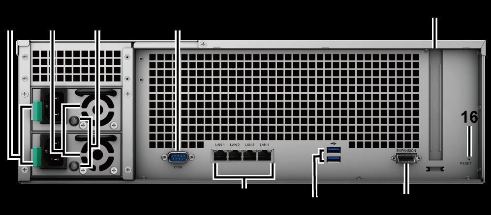 Zpět Číslo Název položky Umístění Popis 8 Napájecí port 9 10 Ventilátor napájecího zdroje Kontrolka napájecího zdroje Zde se připojuje napájecí kabel.