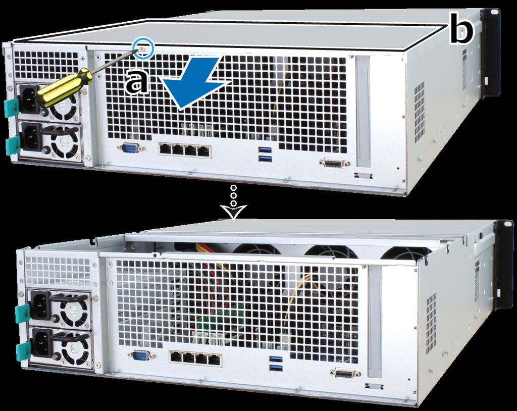 Přidání paměťového modulu do zařízení RackStation Volitelný paměťový modul od společnosti Synology je určen k rozšíření paměti zařízení RackStation.