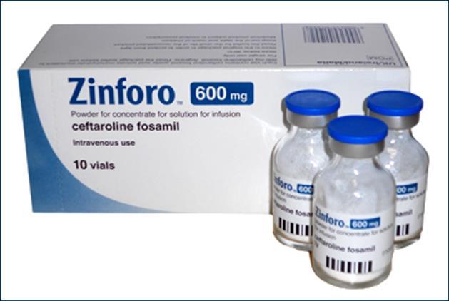 Ceftarolin - Zinforo Rychlý baktericidní účinek, betalaktamové Jediné cefalosporinové ATB účinnost na MRSA Bez nefrotoxicity, nízký potenciál lék.