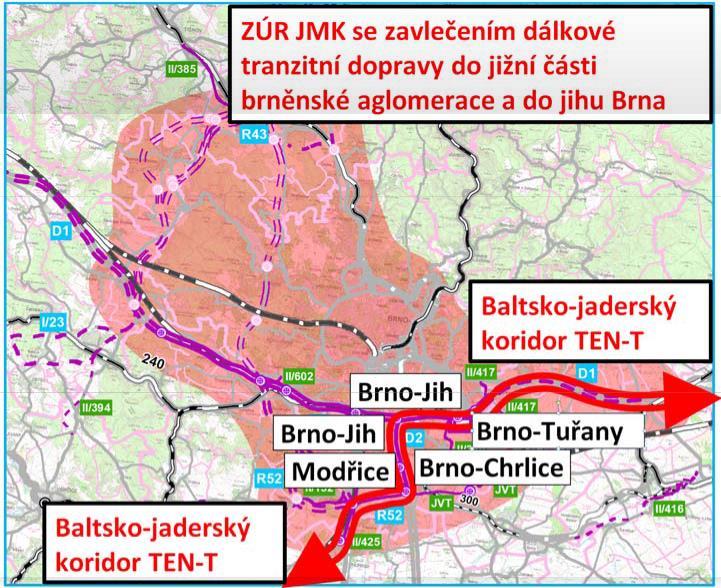 60. Občné z ochrnu kvlity bydlení Jinčovicích, Návrh zvléct trnsevropský Bltsko-jdrnský koridor TEN-T do Brn je nprosto chybný.