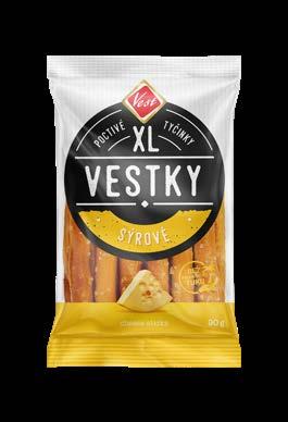 chemických kypřidel EAN: 8594014991246 Vestky XL sýrové 90 g Cheese sticks