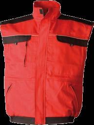 kvalita materiálu, dvě horní kapsy na suchý zip, jedna menší kapsa na telefon na zip, 100% bavlna, 260 g/ m 2, reflexní pruhy red vest, high quality material, two