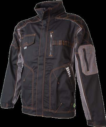 sleeve, waist tightening with snap fasteners, quilted saddle, hidden back ventilation, material: twill 60%