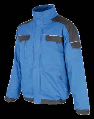 COOL TREND WINTER JACKET H8133 SE ZATEPLENÍM WINTER _CLOTHES zimní montérková blůza modrá, dvě horní kapsy na suchý zip, jedna menší kapsa na telefon na zip, 100% bavlna 260