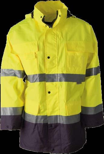 MAXWELL _CLOTHES H1020 žlutá /yellow H1140 oranžová /orange výstražná bunda s kapucí, svrchní materiál 100% polyester povrstvený polyuretanem, tmavá barva 100%