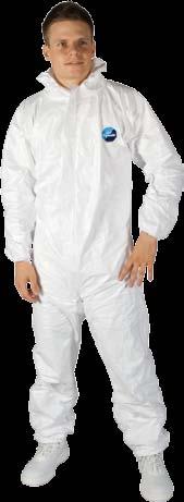 TYVEK CLASSIC H9001 _CLOTHES jednorázový ochranný oděv s kapucí, netkaný polypropylen, antistatický, bez silikonu disposable protective coverall with hood,