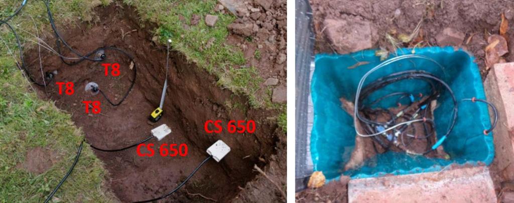 7/13 Stanoviště v exteriéru Dvě vnější stanoviště se nacházejí na pozemku kostelu na severní straně. Stanoviště A se nachází v blízkosti kostela, stanoviště B je umístěno dále proti směru svahu.