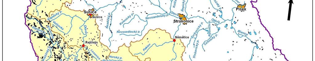 Obr. 11: Výskyt rašelinišť a mokřadů na Šumavě Data: Arc ČR, DIBAVOD Hydrologickou funkci rašelinišť zkoumali v roce 1997 například Paul H. Glaser, Donald I. Siegel, Edwin A.