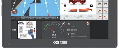 ISB = ISOBUS tlačítko Tlačítko pro prohození oken aplikací Zobrazení navigace Zobrazení stroje 2 x USB porty pro přenos dat Port pro video