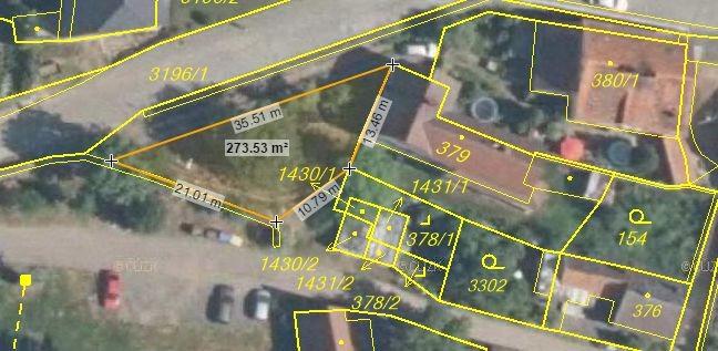 2. Záměr prodeje části pozemku p. č. 3200/1 o výměře cca 275 m² zcelkových 5017 m² ostatní plocha v k. ú. Stříbro.