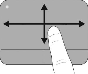 zařízení TouchPad posouvat nahoru a dolů, položte prst na zařízení TouchPad a posuňte jím nahoru nebo dolů.