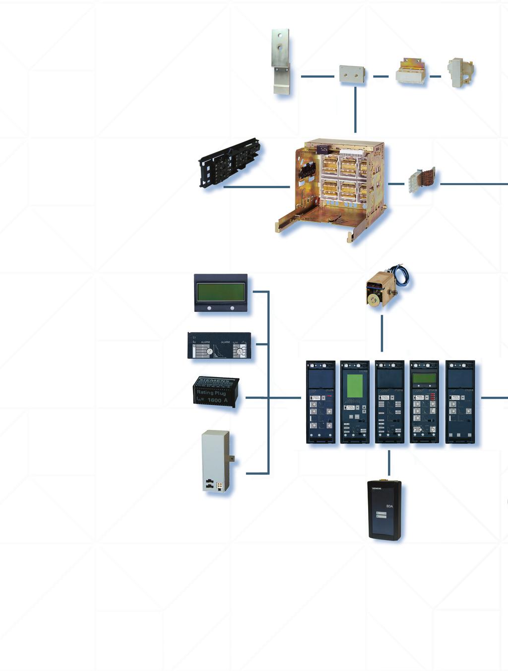 ARION WL - Obchodní informace PŘEHLED PROVEDENÍ A PŘÍSLUŠENSTVÍ Výsuvné zařízení 2 Přední, přírubové, horizontální a vertikální přívody 3 Signalizační spínače polohy 4 Uzemňovací kontakt 2 5 Izolační