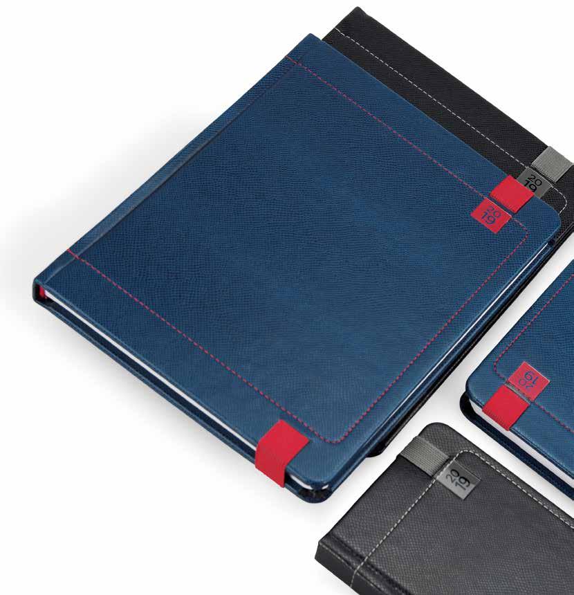 36 2019 Diaries & notebooks Luxury Inverso Advertising and branding options Blind embossing Silkscreening Diaries Daily 352 pages Weekly DE INVERSO blue D19-D-614 D19-T-614 D19-KVT-614