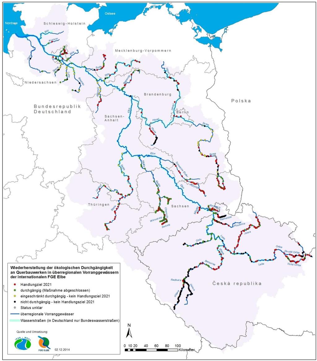 Verbesserung der Durchgängigkeit der Gewässer Zlepšení průchodnosti vodních toků Ziele für den 2.