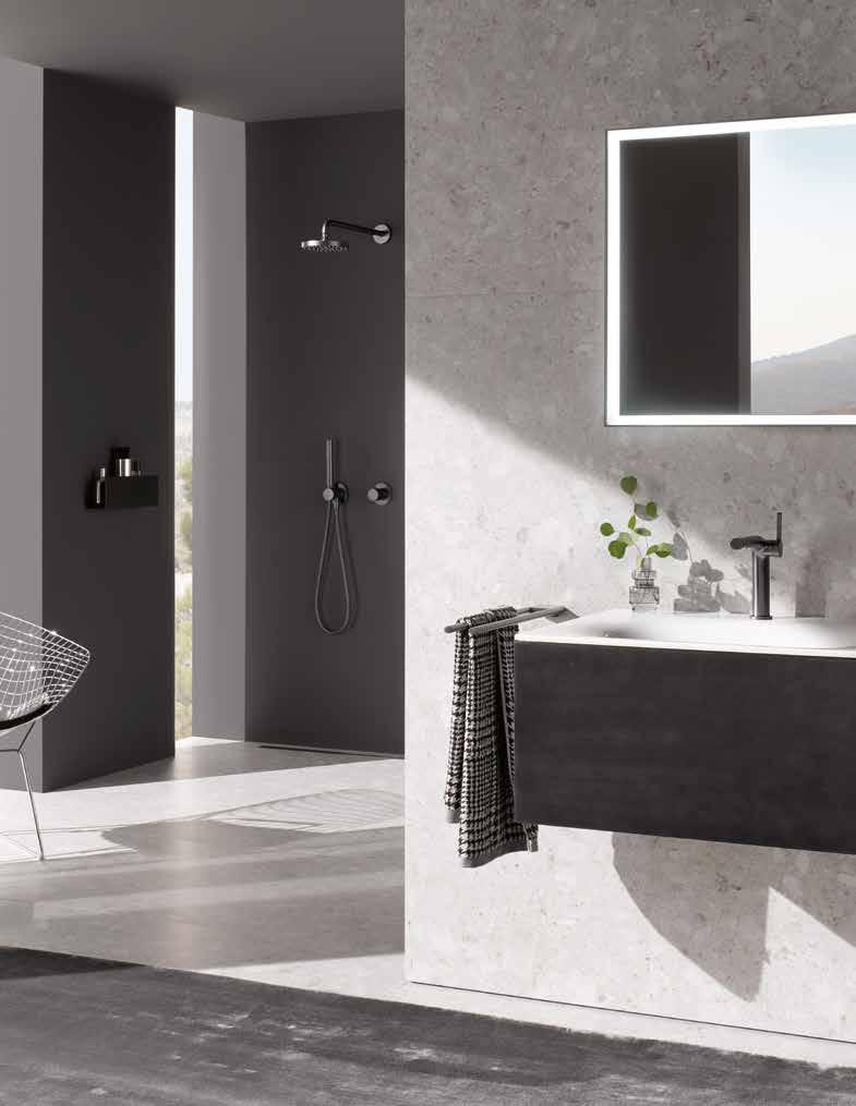 BLACK CONCEPT 46 47 BLACK CONCEPT Černé prvky pro vášnivý styl v luxusní koupelnové architektuře