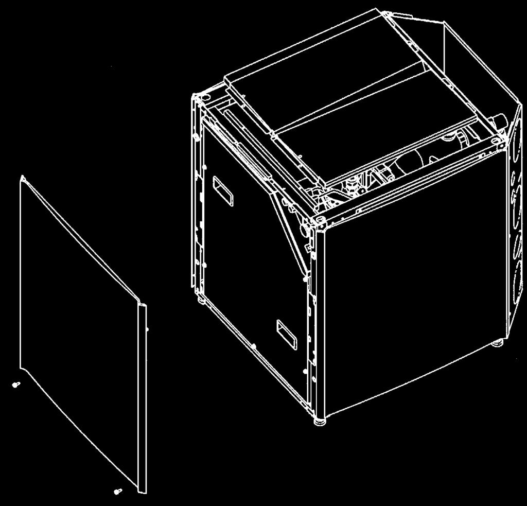 Fix the front and remaining side decoration panel(s) back to the unit using the appropriate screws.