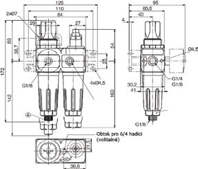 Řada 0 07 0 Připojení /8 / / -/8 - / / - Médium Stlačený vzduch, inertní plyn Max. vstupní tlak při C barů při 0 C 0 barů barů Teplota okolí.