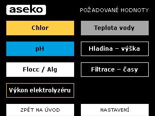 Po 24 hodinách provedeme kalibraci chlorové sondy CLF, nebo nastavení REDOX podle měření ručním testerem.