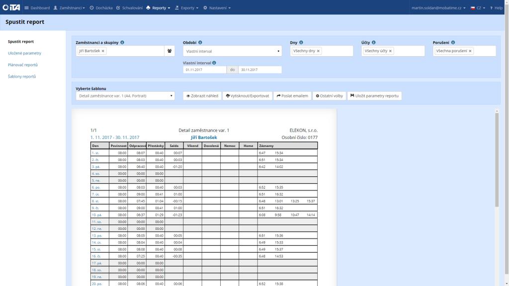 Po vybalení, připojení napájení a připojení terminálu k internetu provedete aktivaci vygenerovaným číselným kódem. Po aktivaci je systém připraven k práci monitorování docházky vašich zaměstnanců.