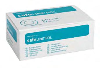 5 m 20 240 SAFELINE FOL NÁPLAST Z TRANSPARENTNÍ FÓLIE 50214 1,25 cm x 5 m 24 720 50215 2,5 cm