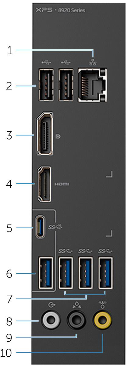 Zadní panel 1 Síťový port Slouží k připojení ethernetového kabelu (RJ45) ze směrovače nebo širokopásmového modemu pro přístup k síti nebo internetu.