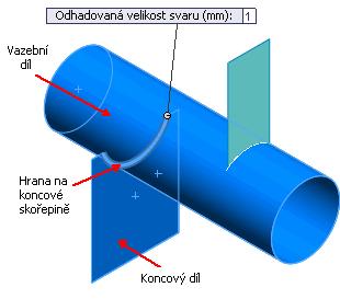 Simulace Klepněte pravým tlačítkem na Spoje typy svarů: a zvolte Lemový svar.