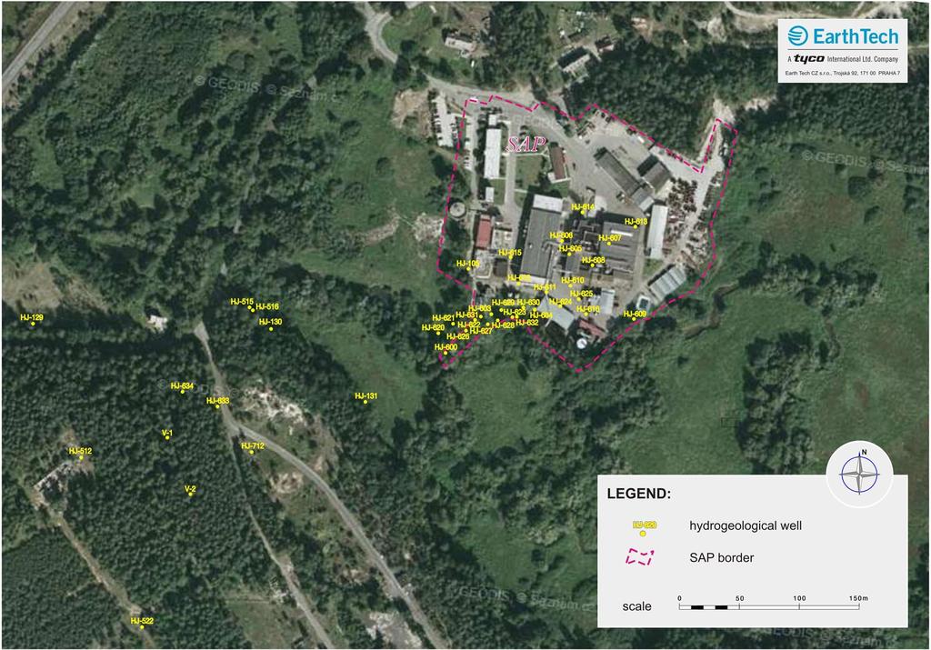 Charakteristika lokality kafilerie PCE používáno pro extrakci tuku ze zpracovávaného materiálu po 25 let (1961-1986) celková spotřeba cca 4 000 tun Army air base area