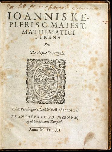Symetrie a struktura hmoty Keplerův novoroční pamflet (1611) O