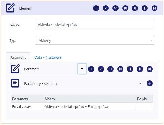 5.1.3 Formulář Element Tento formulář je určen k pořízení nového elementu, k editaci jeho dat nebo ke smazání daného elementu. Formulář obsahuje základní identifikaci elementu názvem a typem.