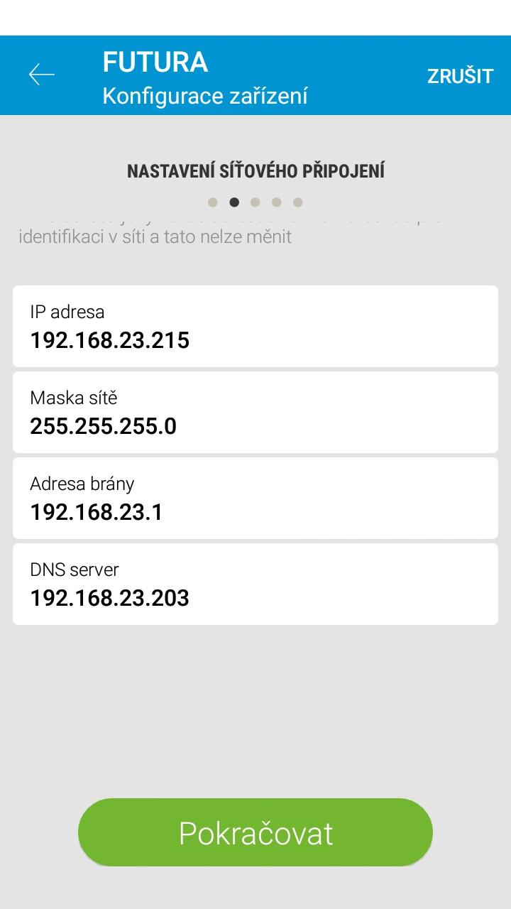 Pro ruční nastavení je potřeba zadat parametry nastavení připojení, které