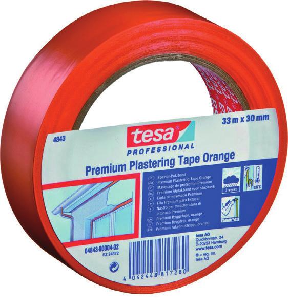 5901242-50 mm x 33 m, oranžová - plastová omítací páska na hrubé podklady - UV odolnost 2 týdny TESA