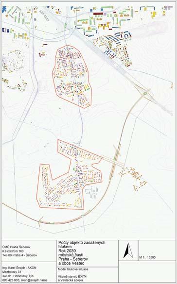 4 ñ Model hlukovè situace ñ ÑVËetnÏ staveb EXIT4 a Vesteck spojkaì niënìch drah nebo