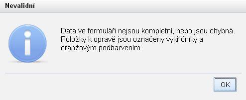 1. Přečtěte si prohlášení 2. Přesvědčte se, že na záložkách 3-6. není žádné pole podbarveno oranžově a nikde není zobrazen symbol vykřičníku. Kontrolu můžete provést tlačítkem. 3. Stiskem tlačítka odešlete žádost.