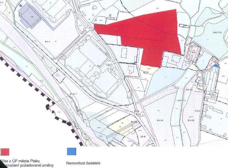 7h - Návrh na pořízení změny ÚP Písek pro části zastavitelných ploch Z1-4 a Z1-5 vymezených na částech pozemků p. č. 588/3, 588/2, 588/1, 590/2, 590/3 a na pozemcích p.