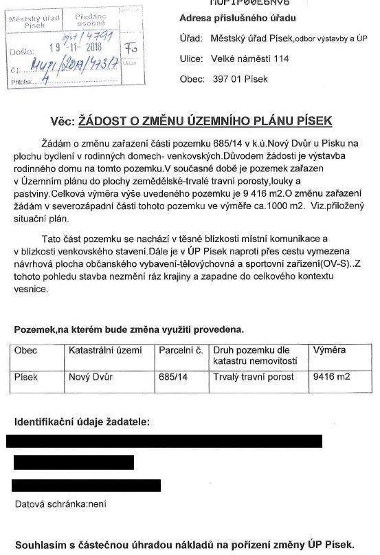 13a - Návrh na pořízení změny ÚP Písek pro část pozemku p.č. 685/14 v kat.